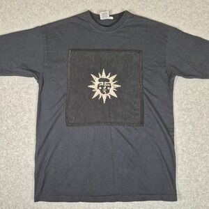 Vintage Johnny Was T-Shirt Unisex One Size Black Sun Face Single Stitch USA